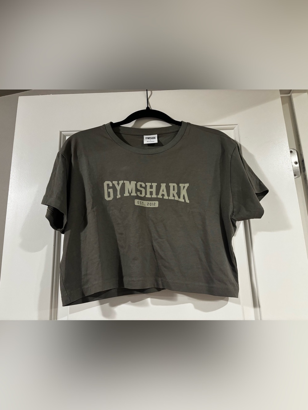 Gymshark Kids Olive Green Logo Cropped Tee